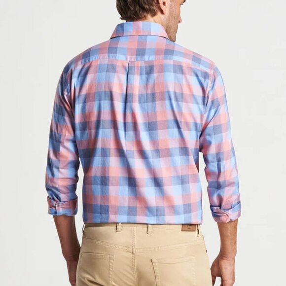 Peter Millar Boothbay Summer Soft Cotton Button Front Plaid Shirt Size XL NWT - Picture 11 of 13